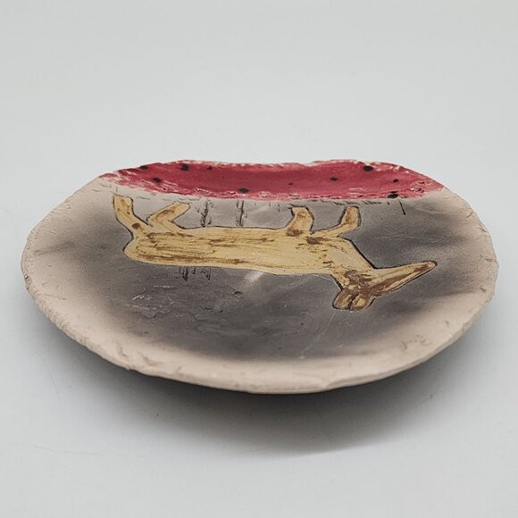 Studio Pottery Raku & Glazed Wall Hanging Carved Horse Art Signed By J. Lemont - Picture 4 of 7